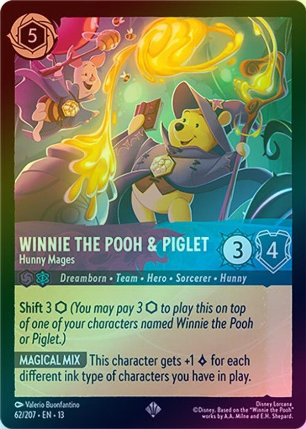 Winnie the Pooh & Piglet (Hunny Mages) - 62/207 - Super Rare (Foil)