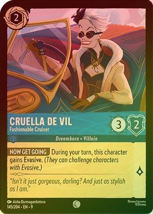 Cruella De Vil (Fashionable Cruiser) (Fabled Reprint) - 145/204 - Common (Foil)