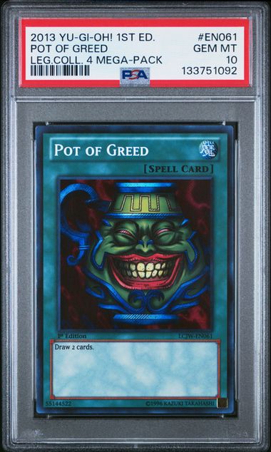 Pot of Greed (061) - LCJW 1st Edition - Secret Rare - Gem MT 10
