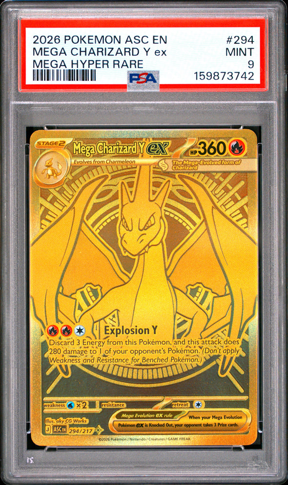 MEGA CHARIZARD Y ex (294) - POKEMON ASC EN-ASCENDED HEROES - MEGA HYPER RARE - MINT 9