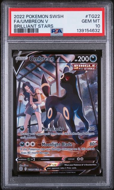 UMBREON V (TG22) - POKEMON SWORD & SHIELD BRILLIANT STARS - FULL ART - GEM MT 10