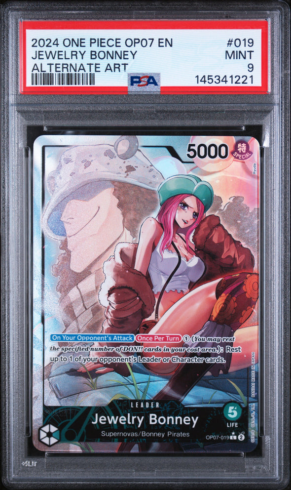 JEWELRY BONNEY (019) - ONE PIECE OP07-500 YEARS IN THE FUTURE - ALTERNATE ART - MINT 9