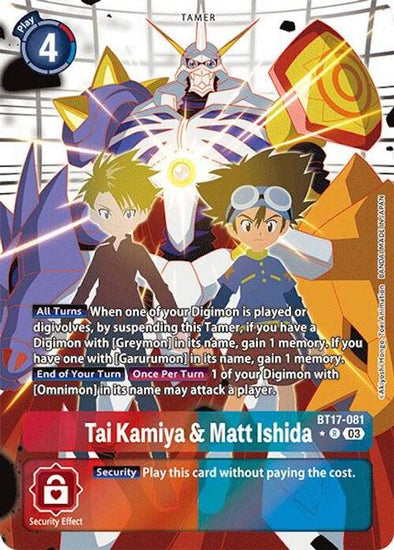 Tai Kamiya & Matt Ishida (Alternate Art) - BT17-081 - Rare