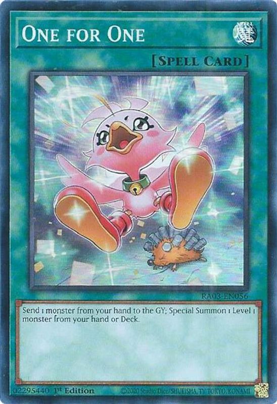 One for One (Alternate Art) - RA03-EN056 - Super Rare - 1st Edition