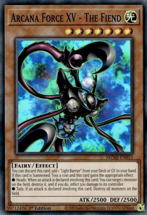 Arcana Force XV - The Fiend - MZMI-EN015 - Super Rare - 1st Edition