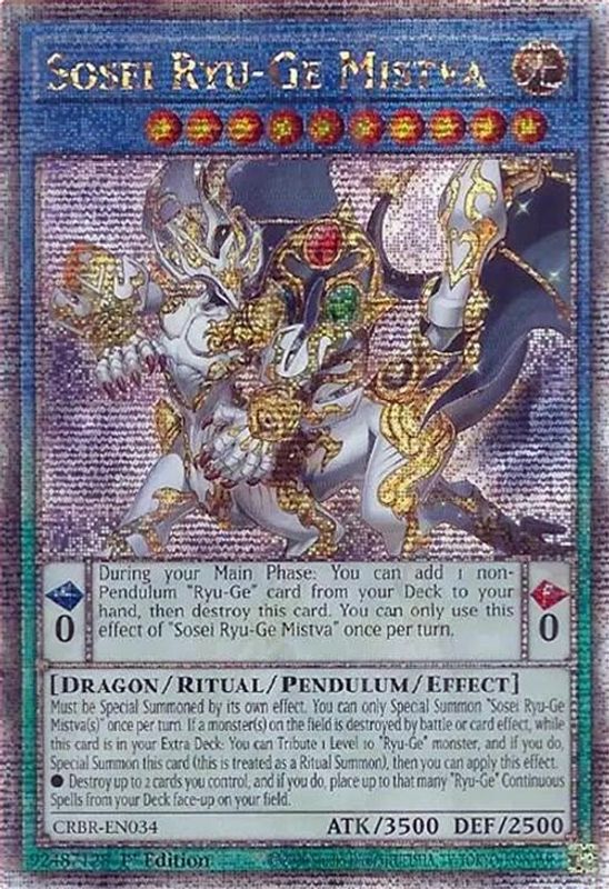 Sosei Ryu-Ge Mistva - CRBR-EN034 - Quarter Century Secret Rare - 1st Edition