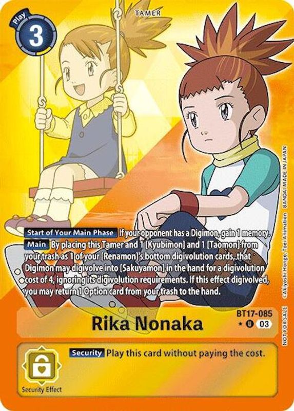 Rika Nonaka (Box Topper) - BT17-085 - Uncommon