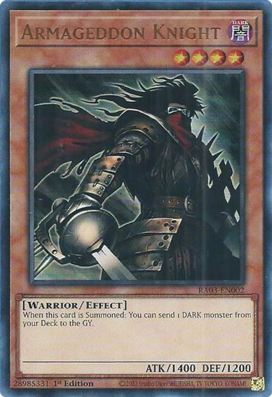 Armageddon Knight (UR) - RA03-EN002 - Ultra Rare - 1st Edition