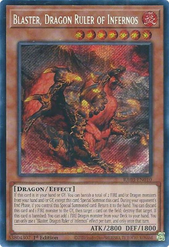 Blaster, Dragon Ruler of Infernos (Secret Rare) - RA03-EN010 - Secret Rare - 1st Edition