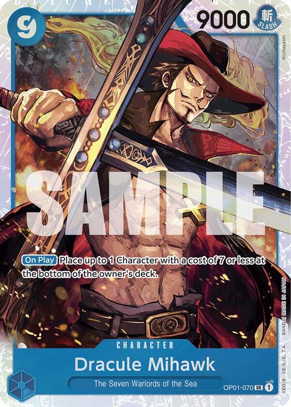 Dracule Mihawk (OP01-070) (Reprint) - OP01-070 - Super Rare  (No Pencil Mark)