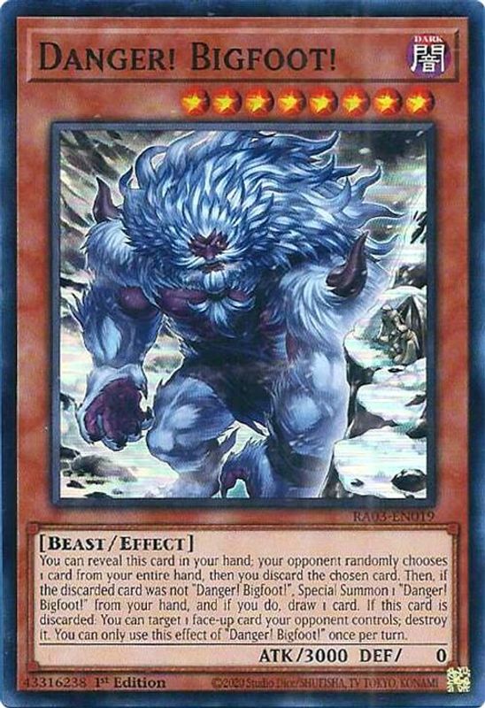 Danger! Bigfoot! (Alternate Art) - RA03-EN019 - Super Rare - 1st Edition