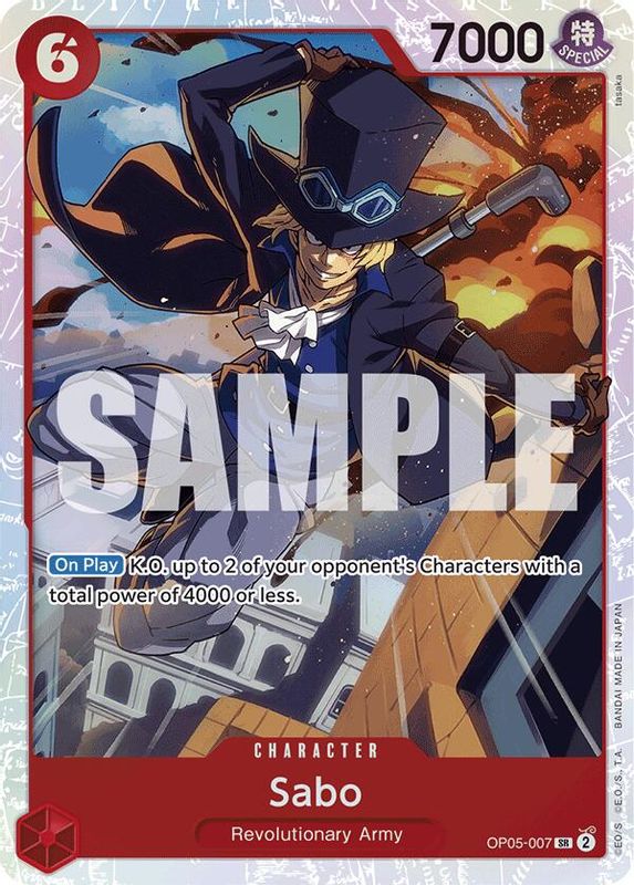 Sabo (OP05-007) (Reprint) - OP05-007 - Super Rare  (No Pencil Mark)