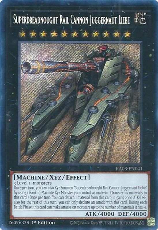 Superdreadnought Rail Cannon Juggernaut Liebe (Secret Rare) - RA03-EN041 - Secret Rare - 1st Edition