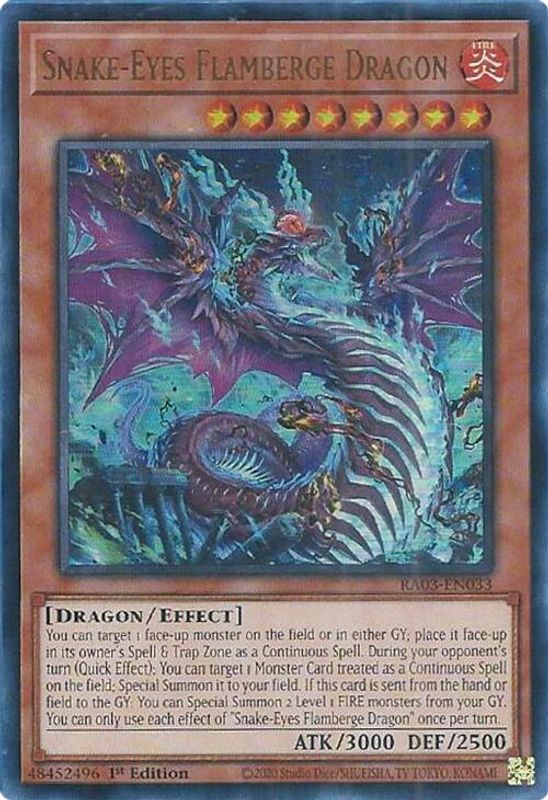 Snake-Eyes Flamberge Dragon (UR) - RA03-EN033 - Ultra Rare - 1st Edition