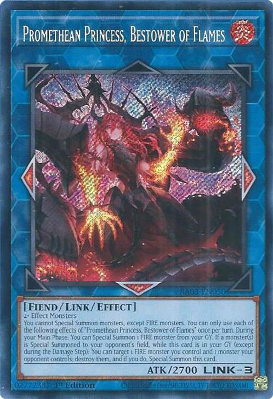 Promethean Princess, Bestower of Flames (Secret Rare) - RA03-EN050 - Secret Rare - 1st Edition