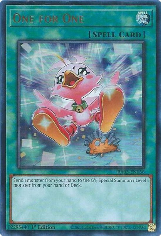 One for One (Alternate Art) (UR) - RA03-EN056 - Ultra Rare - 1st Edition