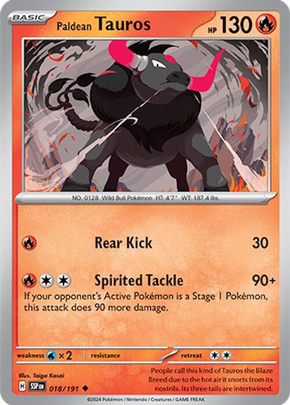 Paldean Tauros - 018/191 - Uncommon