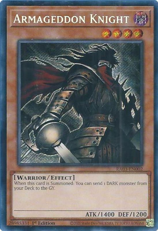 Armageddon Knight (Secret Rare) - RA03-EN002 - Secret Rare - 1st Edition