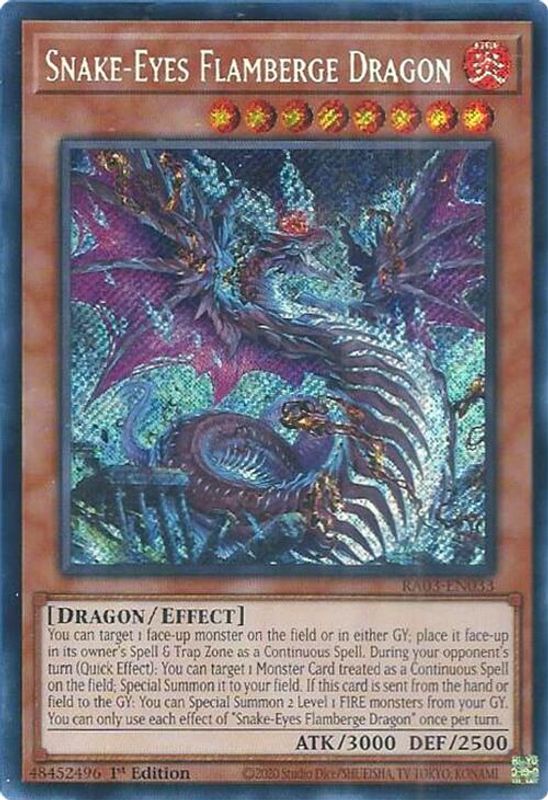 Snake-Eyes Flamberge Dragon (Secret Rare) - RA03-EN033 - Secret Rare - 1st Edition