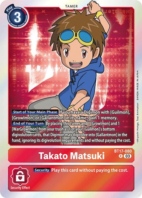Takato Matsuki (Block 3) - BT17-080 - Rare