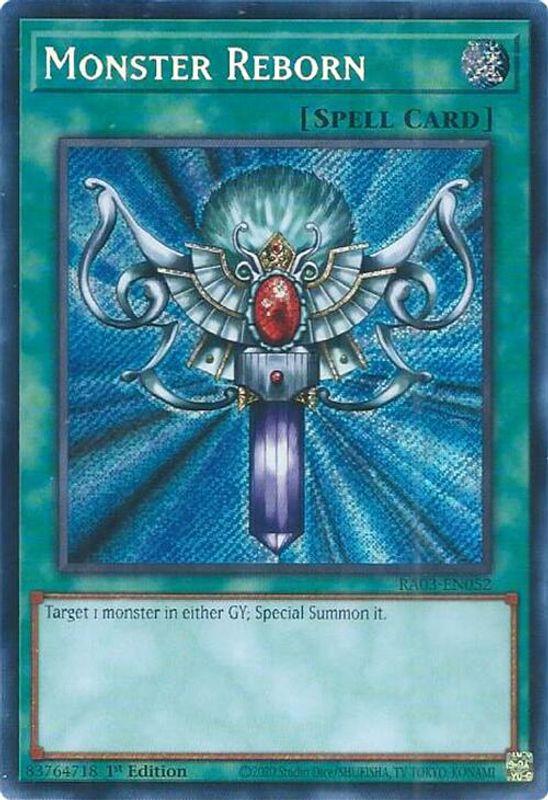 Monster Reborn (Secret Rare) - RA03-EN052 - Secret Rare - 1st Edition