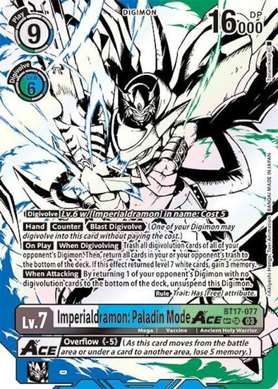 Imperialdramon: Paladin Mode ACE (Textured) - BT17-077 - Special Rare