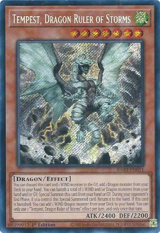 Tempest, Dragon Ruler of Storms (Secret Rare) - RA03-EN011 - Secret Rare - 1st Edition