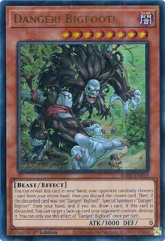 Danger! Bigfoot! (UR) - RA03-EN019 - Ultra Rare - 1st Edition