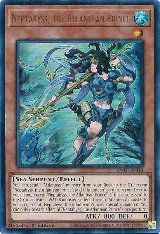 Neptabyss, the Atlantean Prince (UR) - RA03-EN013 - Ultra Rare - 1st Edition