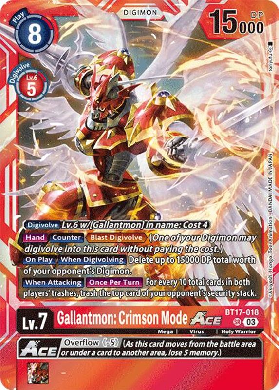 Gallantmon: Crimson Mode ACE (Block 3) - BT17-018 - Super Rare
