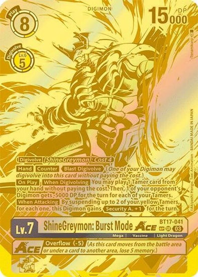 ShineGreymon: Burst Mode ACE (Textured) - BT17-041 - Special Rare