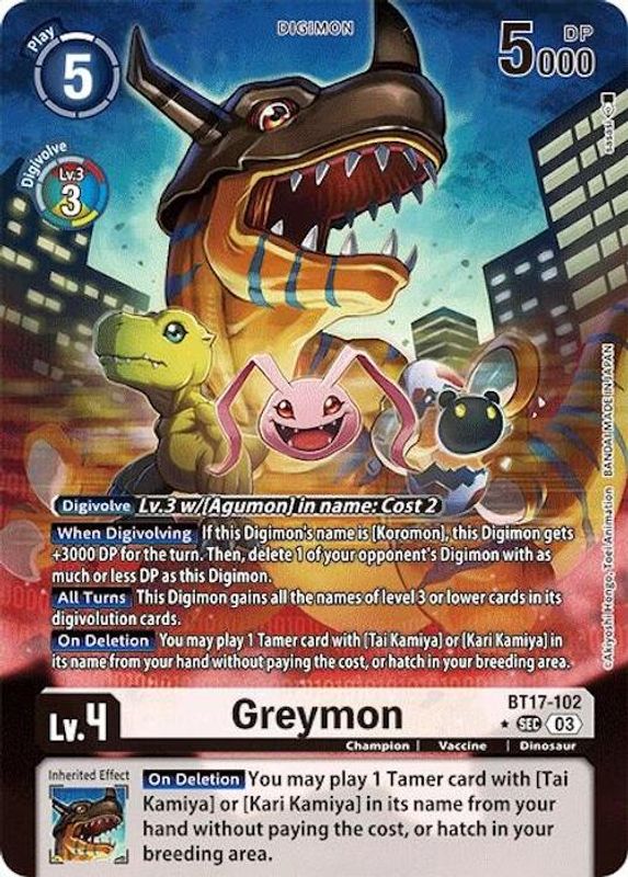 Greymon (Alternate Art) - BT17-102 - Secret Rare