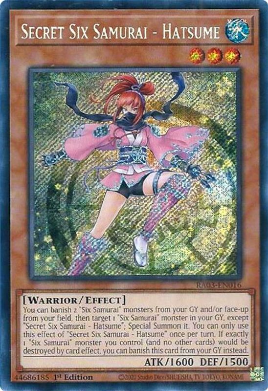 Secret Six Samurai - Hatsume (Secret Rare) - RA03-EN016 - Secret Rare - 1st Edition