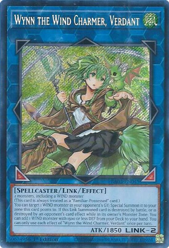 Wynn the Wind Charmer, Verdant (Secret Rare) - RA03-EN045 - Secret Rare - 1st Edition