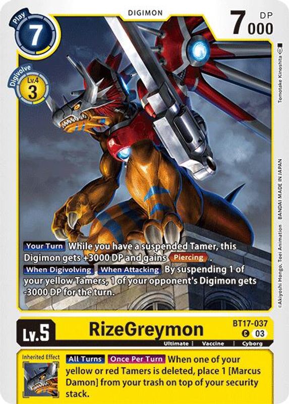 RizeGreymon - BT17-037 - Common