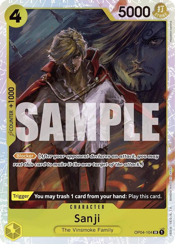 Sanji (Reprint) - OP04-104 - Super Rare  (No Pencil Mark)