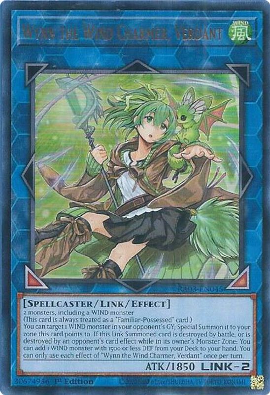 Wynn the Wind Charmer, Verdant (UR) - RA03-EN045 - Ultra Rare - 1st Edition