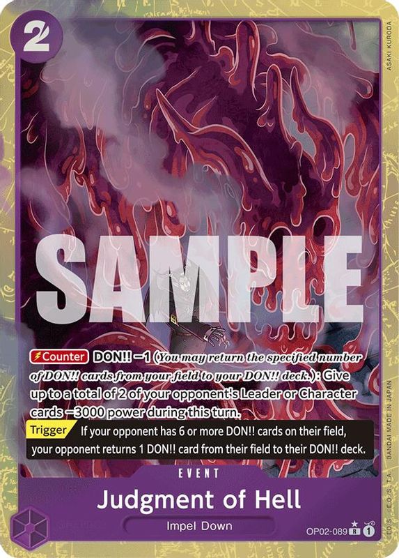 Judgment of Hell (PRB01) (Alternate Art) - OP02-089 - Rare