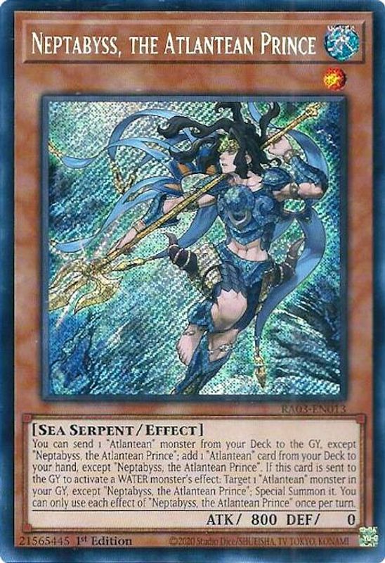 Neptabyss, the Atlantean Prince (Secret Rare) - RA03-EN013 - Secret Rare - 1st Edition