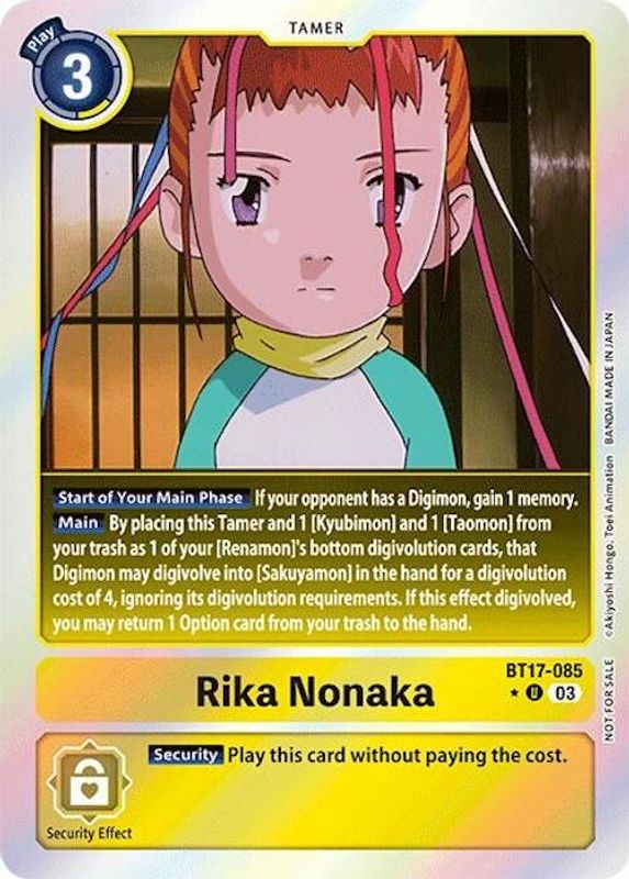 Rika Nonaka (Secret Crisis: Movie Memorial Pack) - BT17-085 - Uncommon