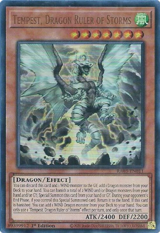 Tempest, Dragon Ruler of Storms (UR) - RA03-EN011 - Ultra Rare - 1st Edition