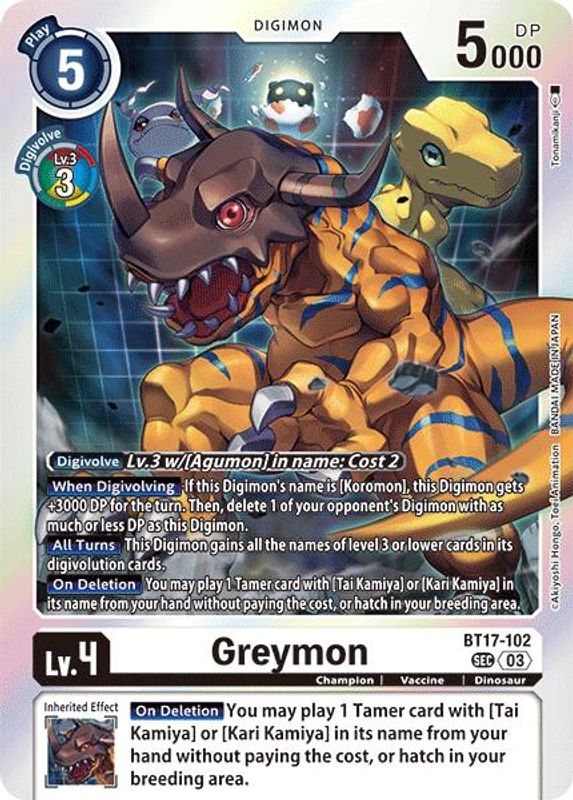 Greymon (Block 3) - BT17-102 - Secret Rare