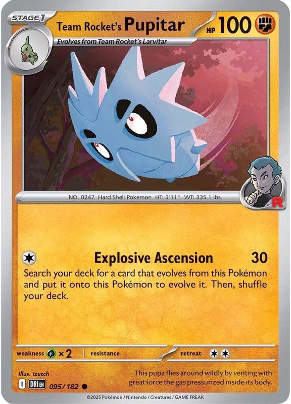 Team Rocket's Pupitar - 095/182 - Common