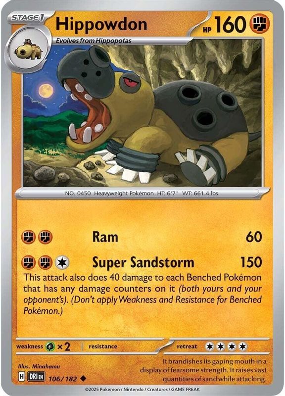 Hippowdon - 106/182 - Uncommon
