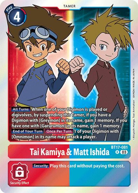 Tai Kamiya & Matt Ishida - BT17-081 - Rare