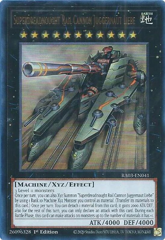 Superdreadnought Rail Cannon Juggernaut Liebe (UR) - RA03-EN041 - Ultra Rare - 1st Edition