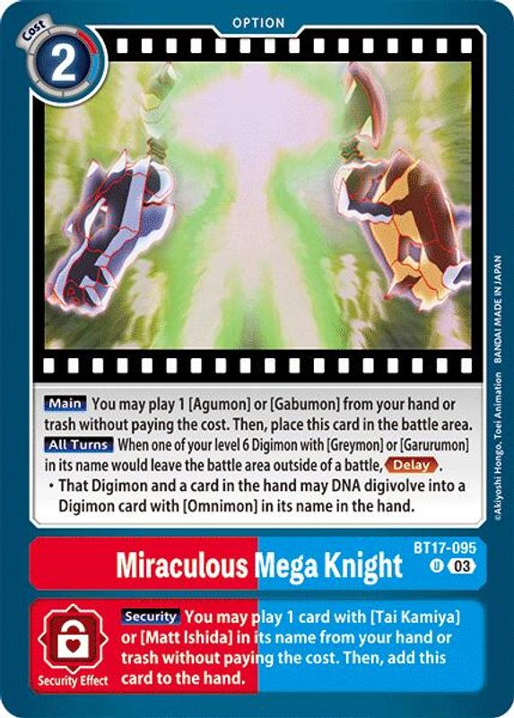 Miraculous Mega Knight (Block 3) - BT17-095 - Uncommon