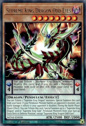 Supreme King Dragon Odd-Eyes - MZMI-EN058 - Rare - 1st Edition