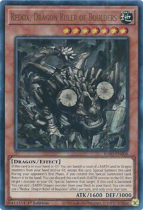 Redox, Dragon Ruler of Boulders (UR) - RA03-EN008 - Ultra Rare - 1st Edition