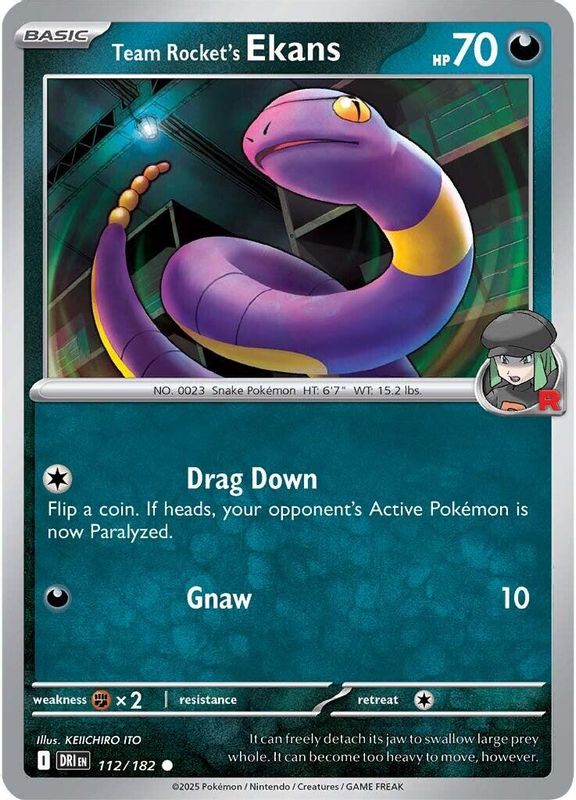 Team Rocket's Ekans - 112/182 - Common